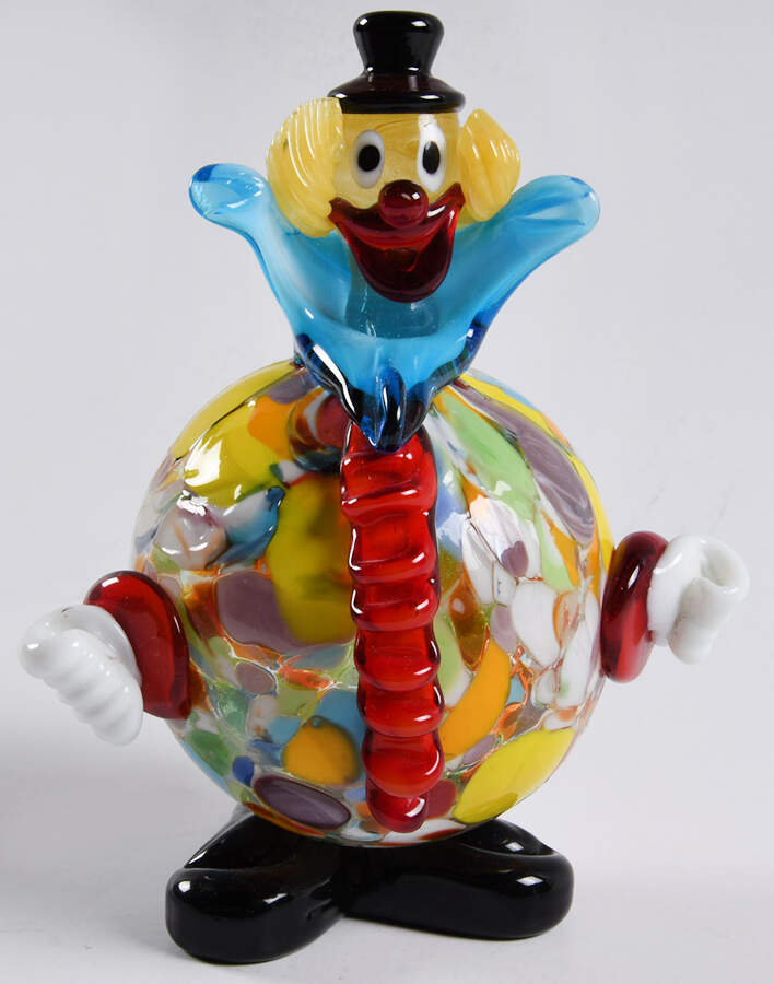 Murano Figurines Clown Round Red Ruffles - No Box by Murano Glass-1