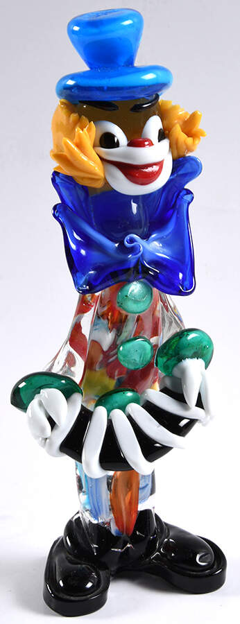 Murano Figurines Clown With Accordian - No Box by Murano Glass-1