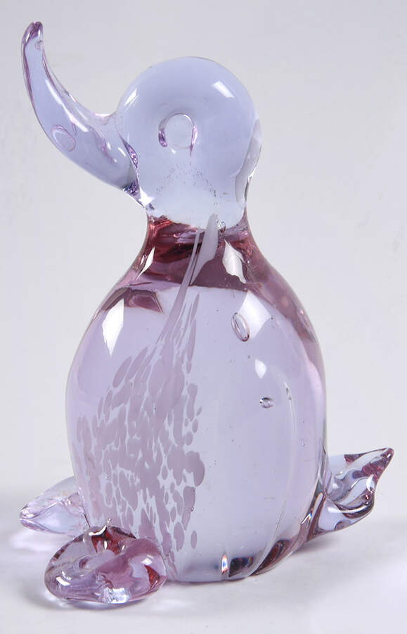 Murano Figurines Duck-Clear W/White Spots - No Box by Murano Glass-1