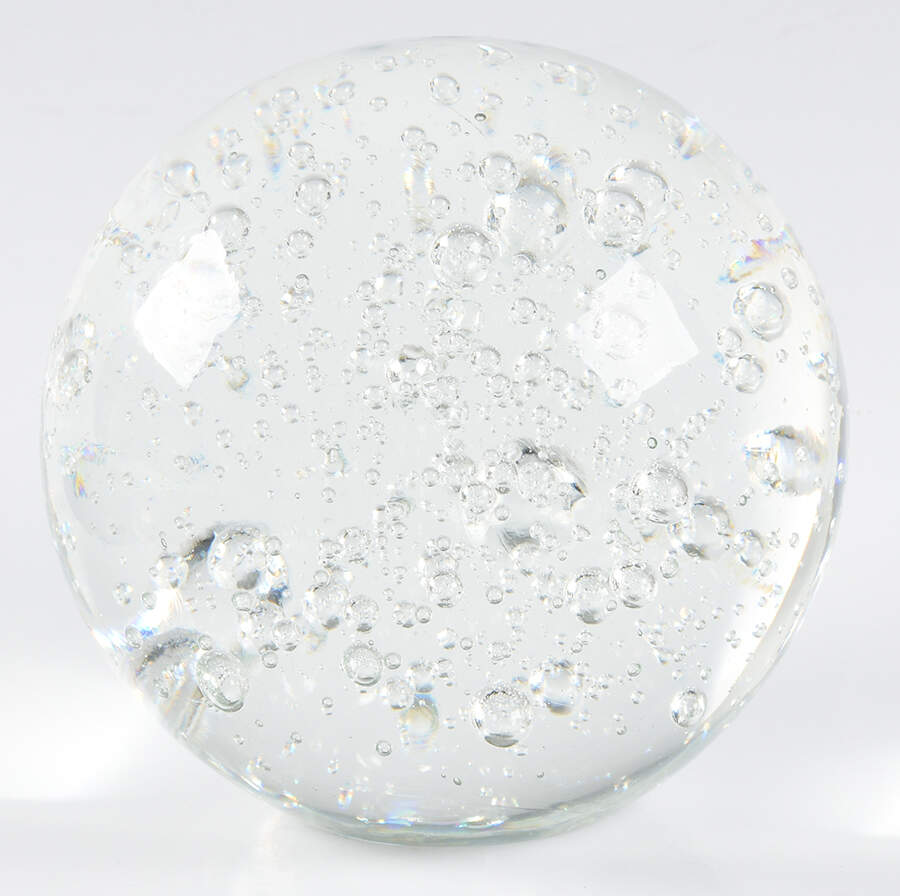 Murano Figurines Clear Controled Bubles Paperweight - No Box by Murano Glass-1