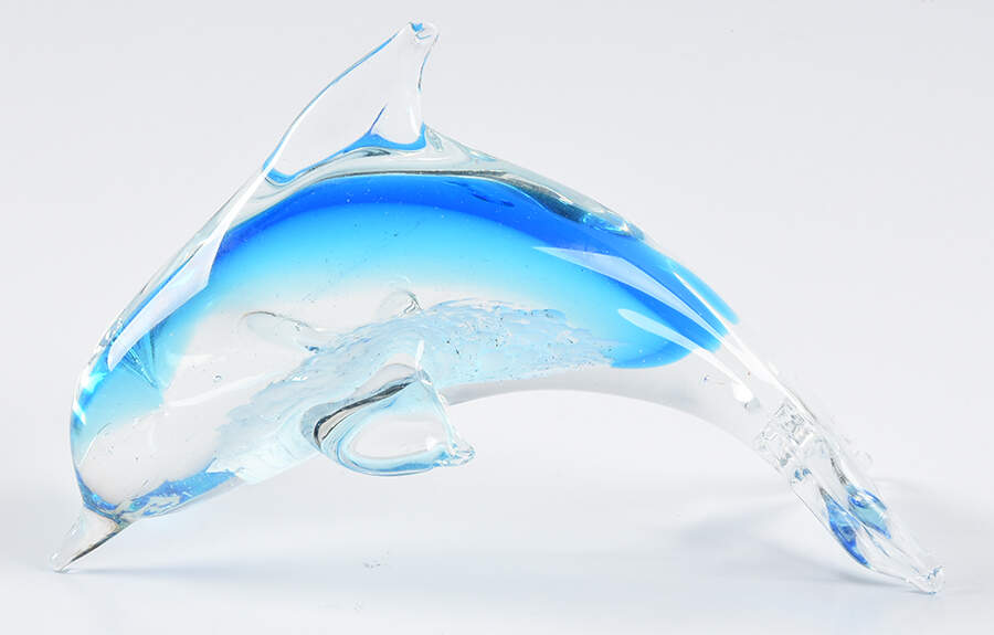 Murano Figurines Dolphin - Blue - No Box by Murano Glass-1