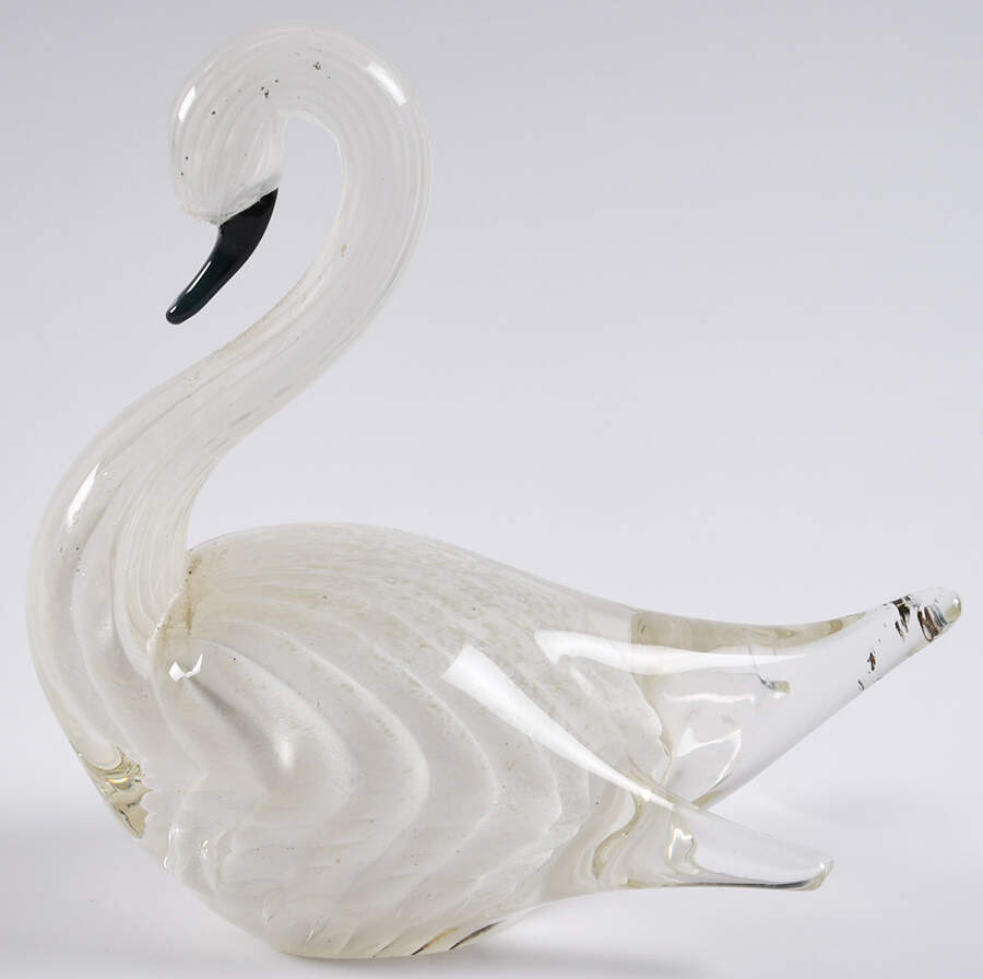 Murano Figurines Swan - White - No Box by Murano Glass-1