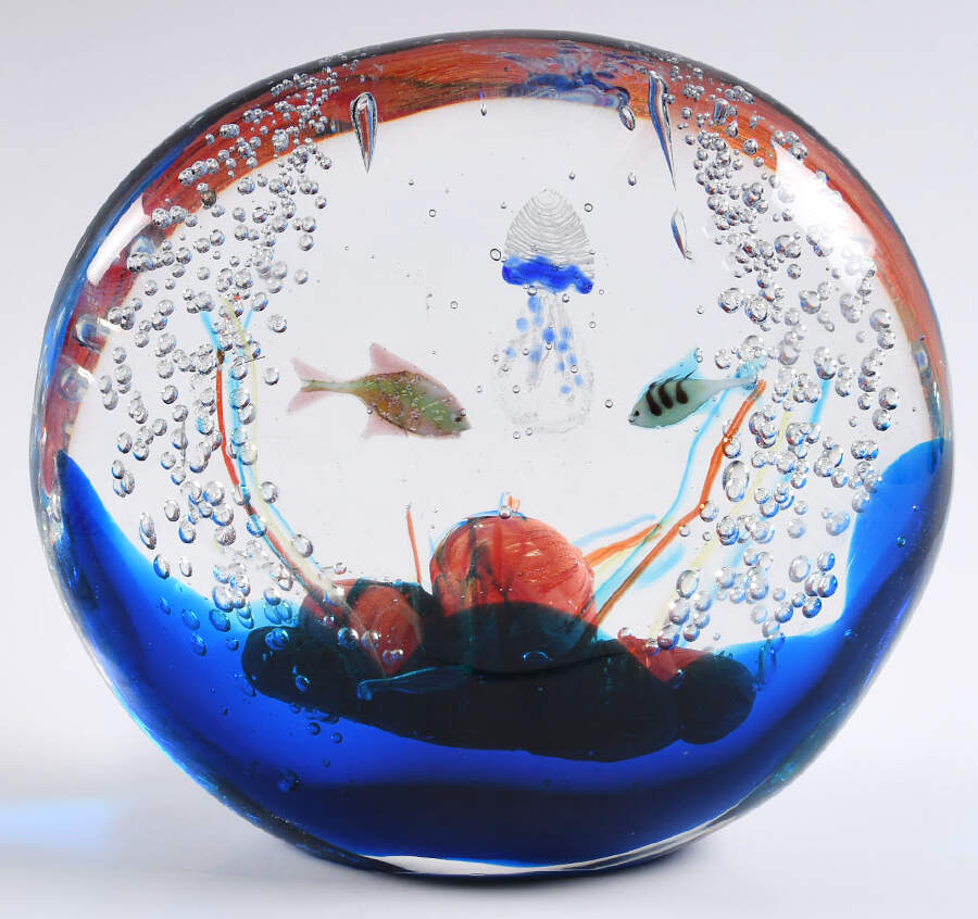 Murano Figurines Aquarium- Blue And Orange - No Box by Murano Glass-1