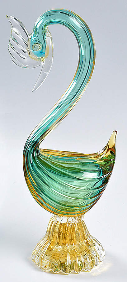 Murano Figurines Bird - Green And Yellow - No Box by Murano Glass-1