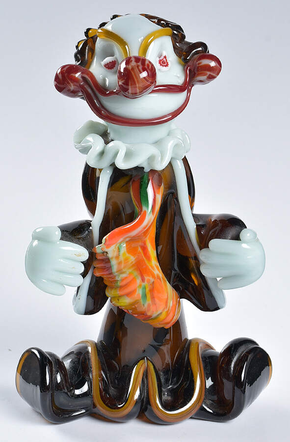Murano Figurines Clown - Multicolor Scarf - No Box by Murano Glass-1