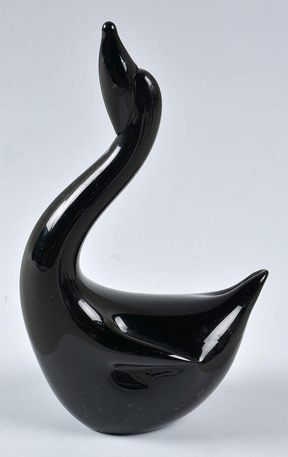 Murano Figurines Black Swan - No Box by Murano Glass-1