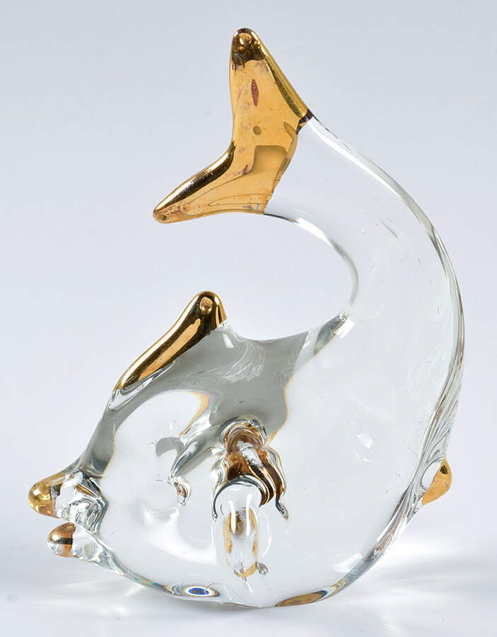 Murano Figurines Dolphin - Gold - No Box by Murano Glass-1