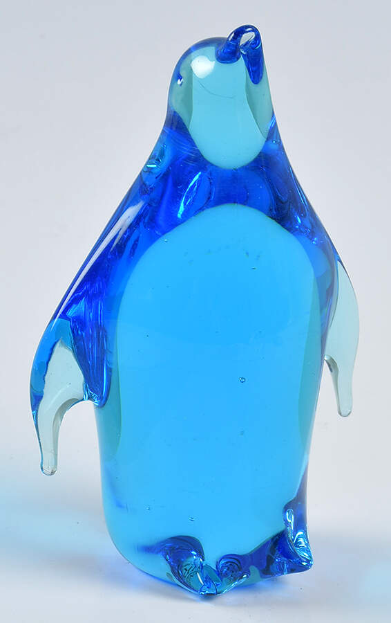 Murano Figurines Penguin Blue - No Box by Murano Glass-1