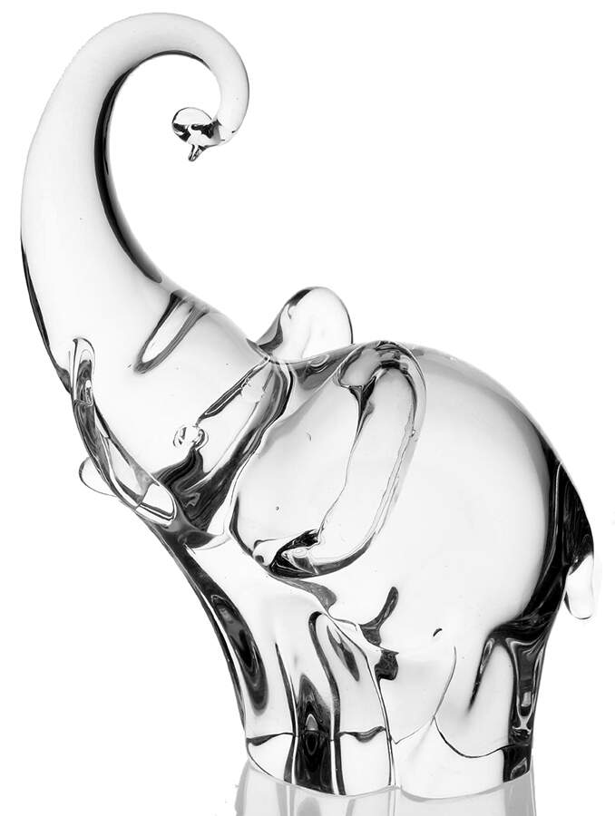 Murano Figurines Elephant-Clear - No Box by Murano Glass-1