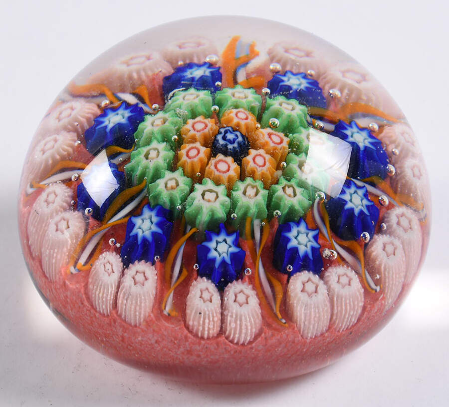 Murano Figurines Millefiori Paperweight - Red Blue Green - No Box by Murano Glass-1