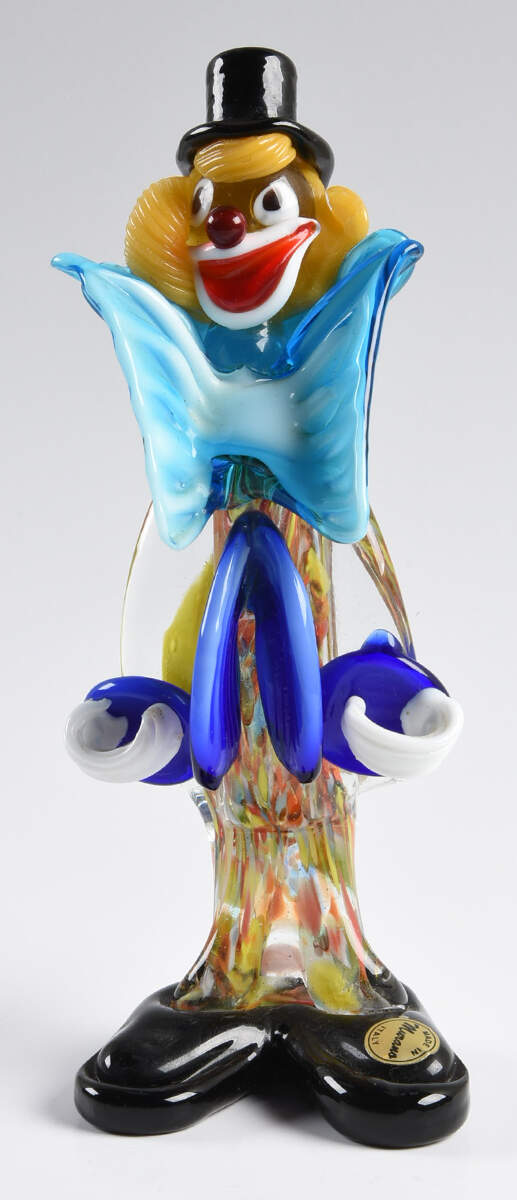 Murano Figurines Clown - Blue Bow - No Box by Murano Glass-1
