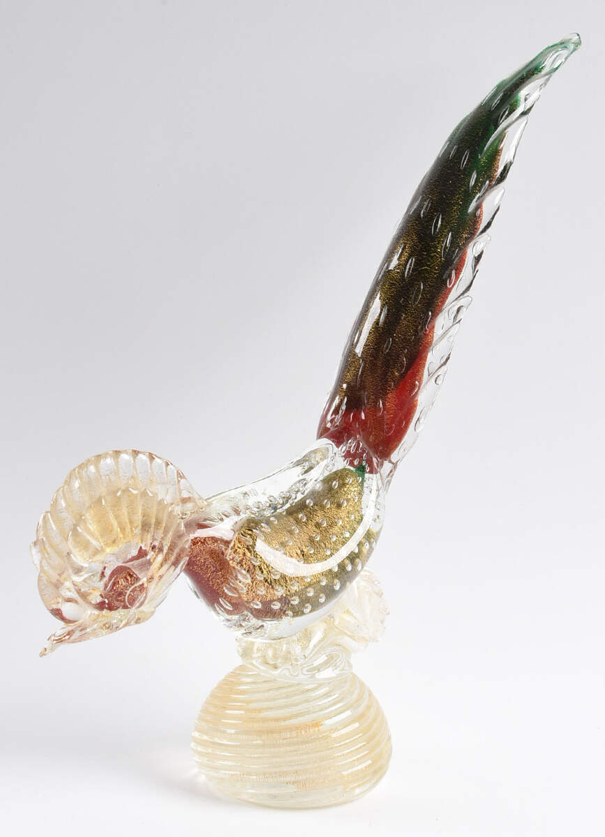 Murano Figurines Roadrunner With Gold Flecks  - No Box by Murano Glass-1