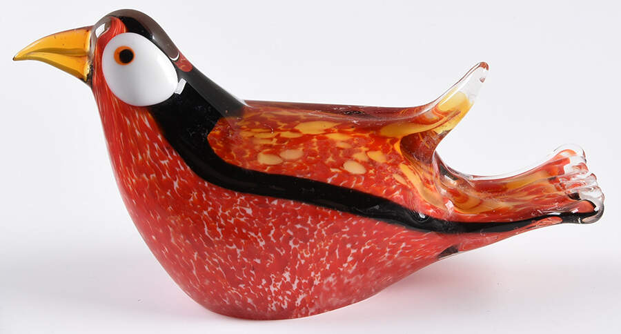 Murano Figurines Red Bird - No Box by Murano Glass-1
