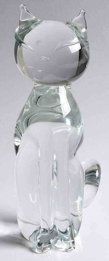 Murano Figurines Cat Clear - No Box by Murano Glass-1