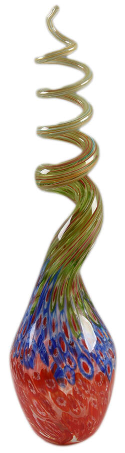 Murano Figurines Spiral Sculpture Red Blue Green - No Box by Murano Glass-1