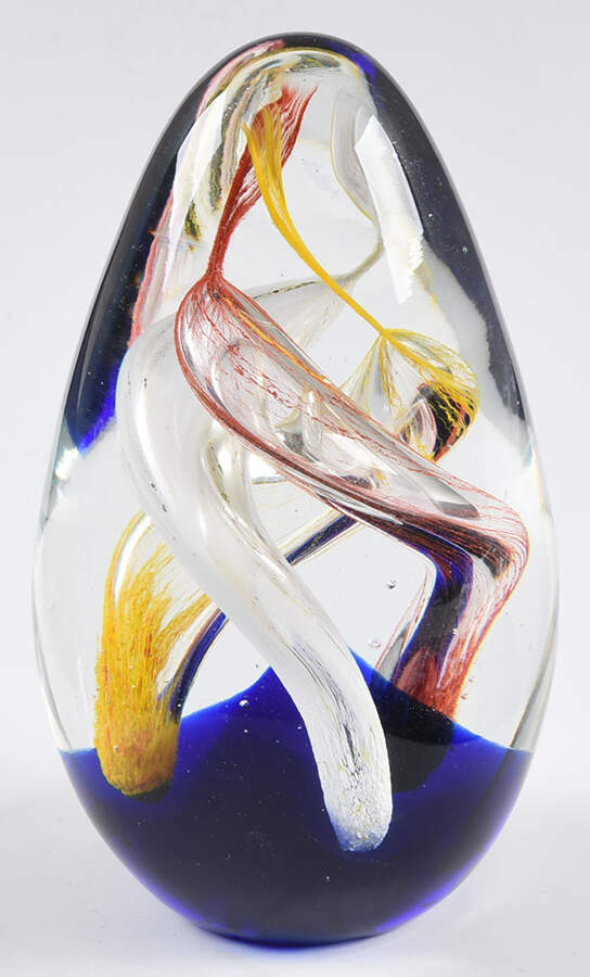 Murano Figurines Egg Shpaed Paperweight-3 Swirls - No Box by Murano Glass-1