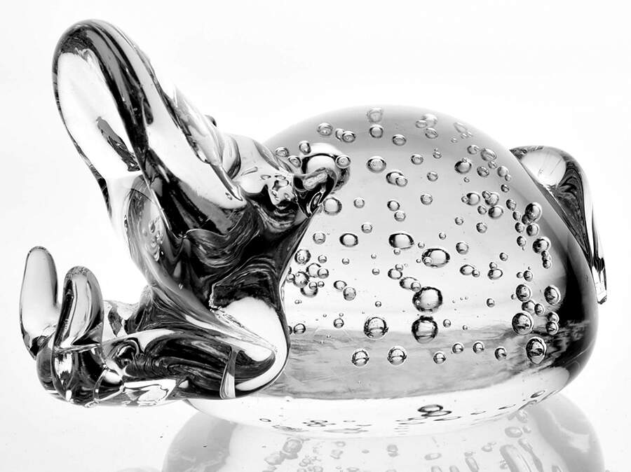 Murano Figurines Hippo-Clear With Bubbles - No Box by Murano Glass-1
