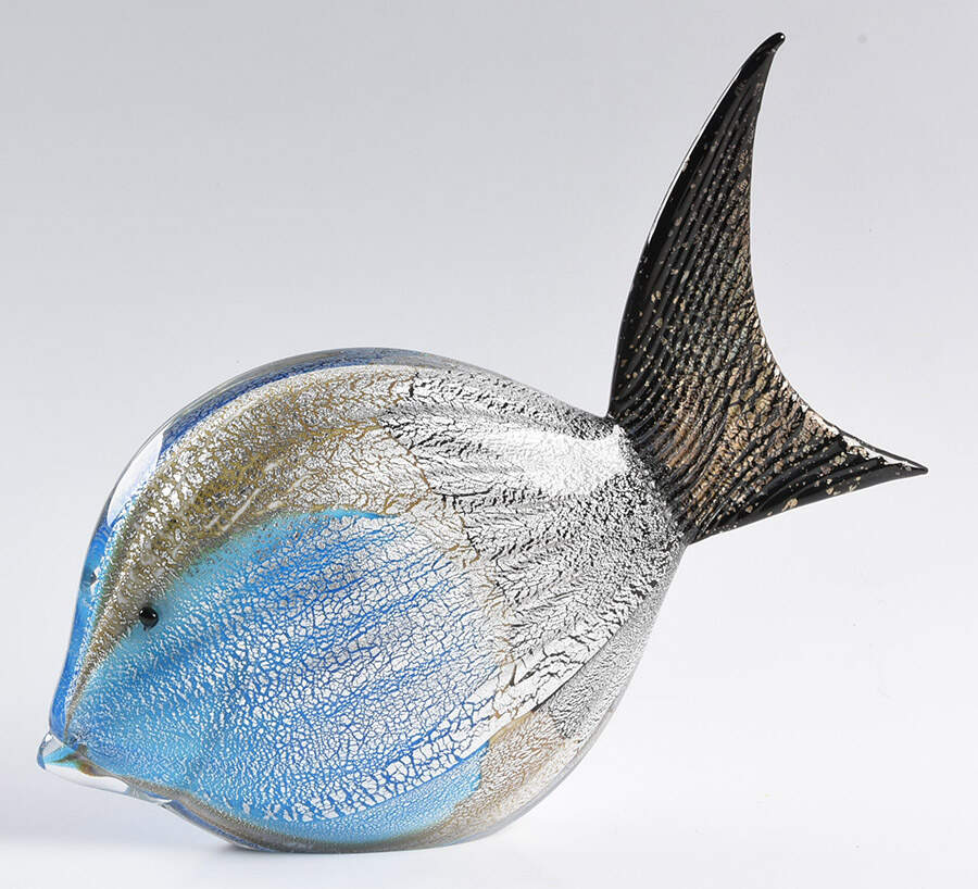Murano Figurines Fish-Blue,Silver,Gold,Black - No Box by Murano Glass-1