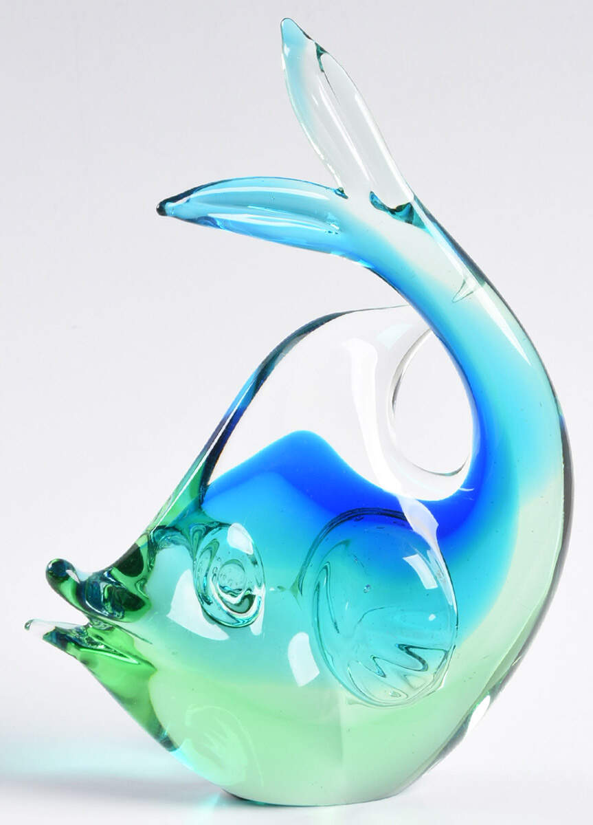 Murano Figurines Fish- Green & Blue - No Box 443 by Murano Glass-1