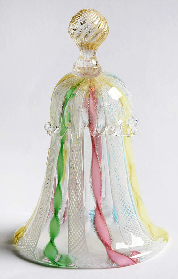 Murano Figurines Bell-Pastel Ribbons - No Box by Murano Glass-1