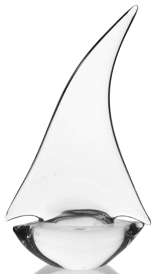 Murano Figurines Sailboat Clear Tall - No Box by Murano Glass-1