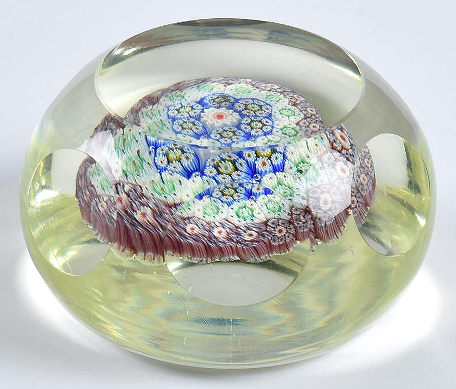 Murano Figurines Paperweight Millefiori Faceted - Nb448, No Box by Murano Glass-1