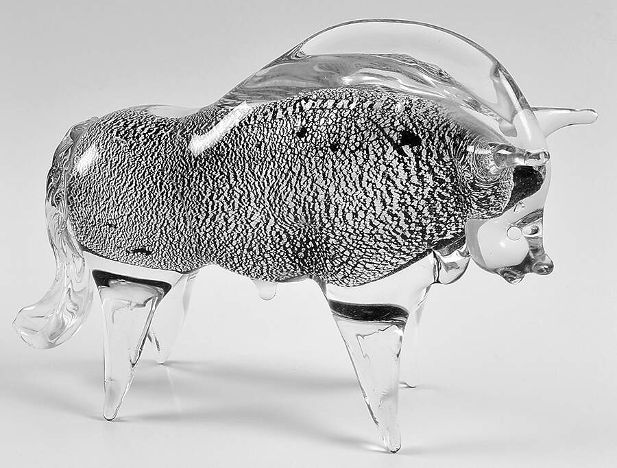 Murano Figurines Charging Bull - No Box by Murano Glass-1