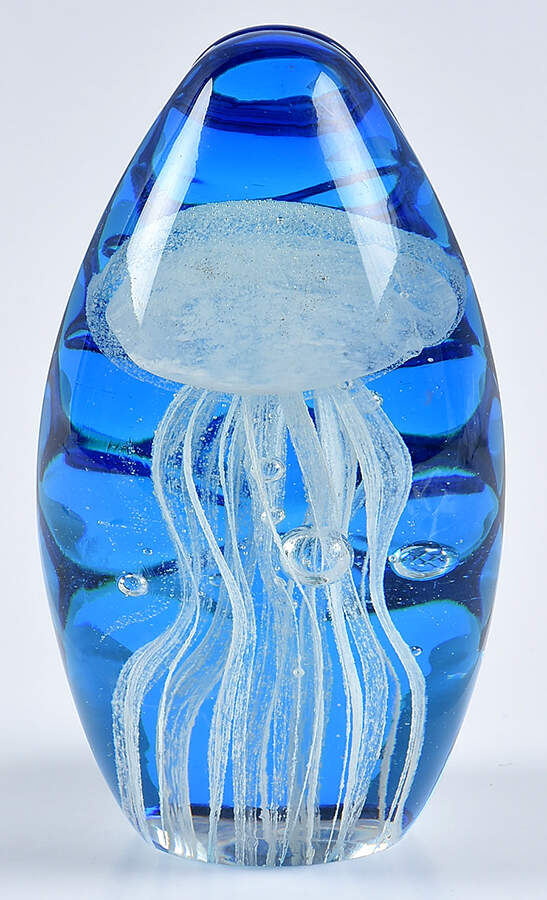 Murano Figurines Jellyfish White And Blue - No Box by Murano Glass-1