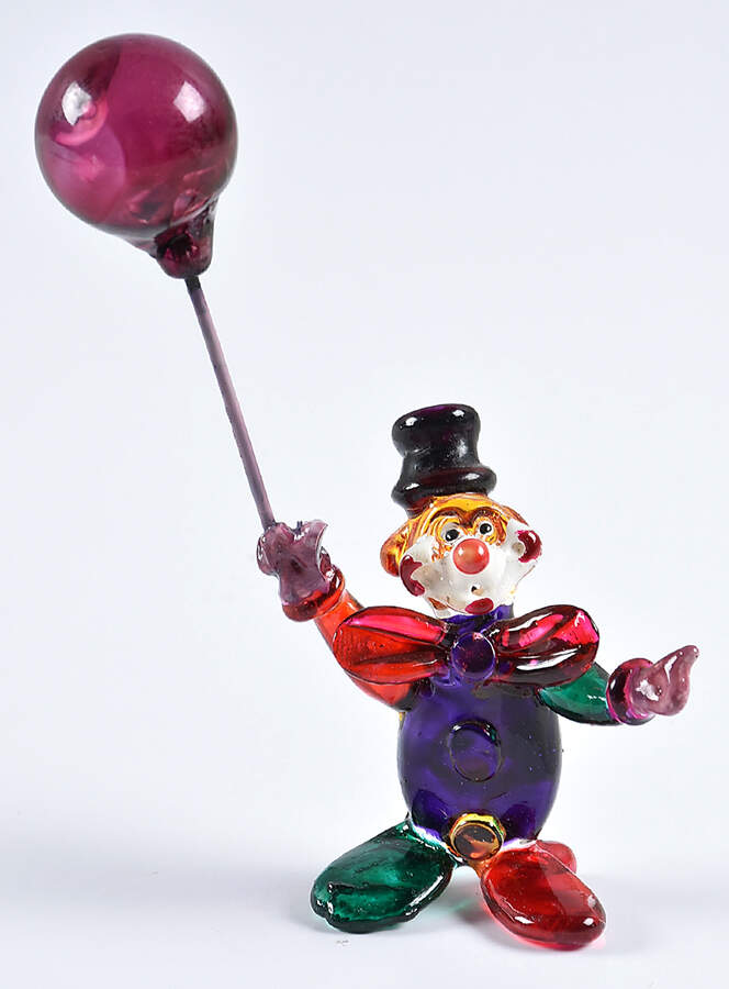 Murano Figurines Clown With Ballooon Mini - No Box by Murano Glass-1