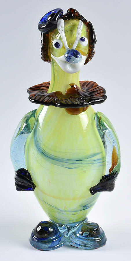 Murano Figurines Clown- Yellow Blue Brown - No Box by Murano Glass-1