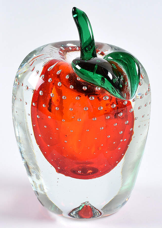 Murano Figurines Apple-Red,Controlled Bubbles - No Box by Murano Glass-1