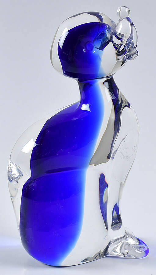 Murano Figurines D0g Clear Blue - No Box by Murano Glass-1