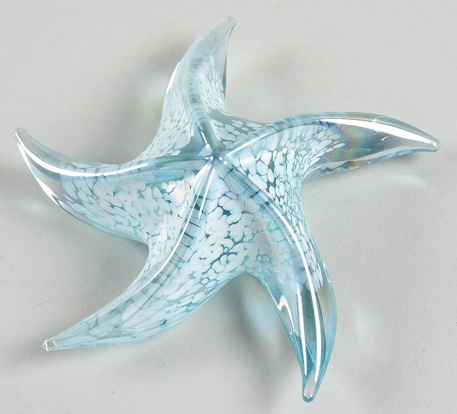 Murano Figurines Starfisf Light Blue White - No Box by Murano Glass-1