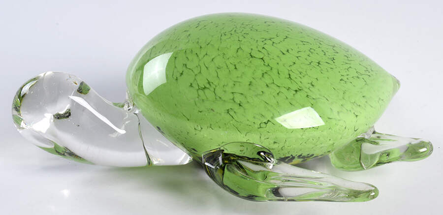 Murano Figurines Sea Turtle-Green, Clear - No Box by Murano Glass-1