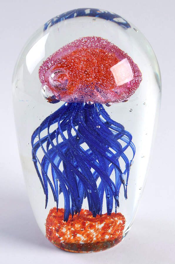 Murano Figurines Jellyfish-Red,Blue,Orange - No Box by Murano Glass-1