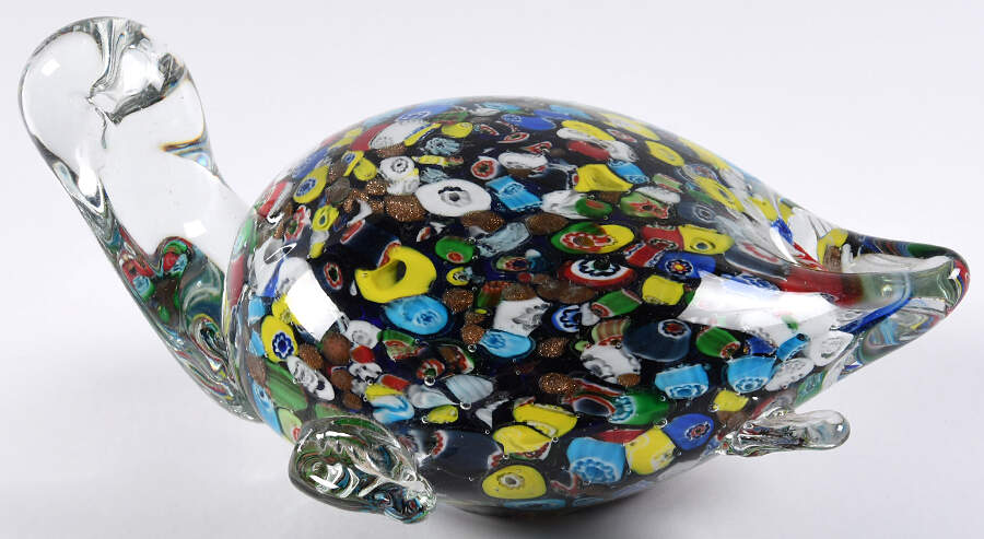 Murano Figurines Turtle-Millefiori - No Box by Murano Glass-1