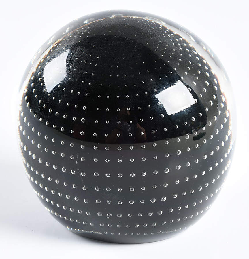 Murano Figurines Paperweight-Clear,Black,Bubbles - No Box by Murano Glass-1