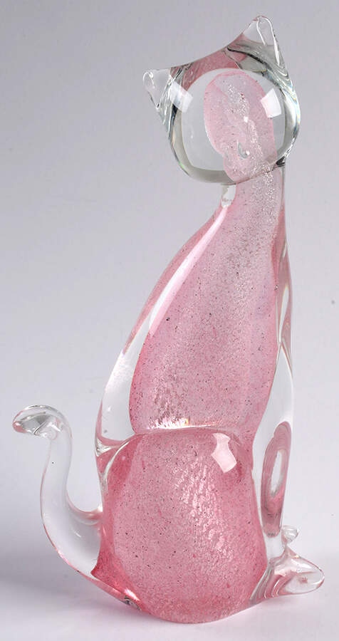 Murano Figurines Cat-Pink - No Box by Murano Glass-1