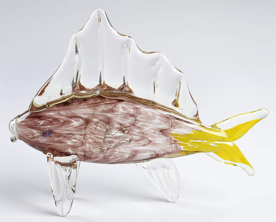 Murano Figurines Fish-Purple, Yellow - Without Box Nb667 by Murano Glass-1