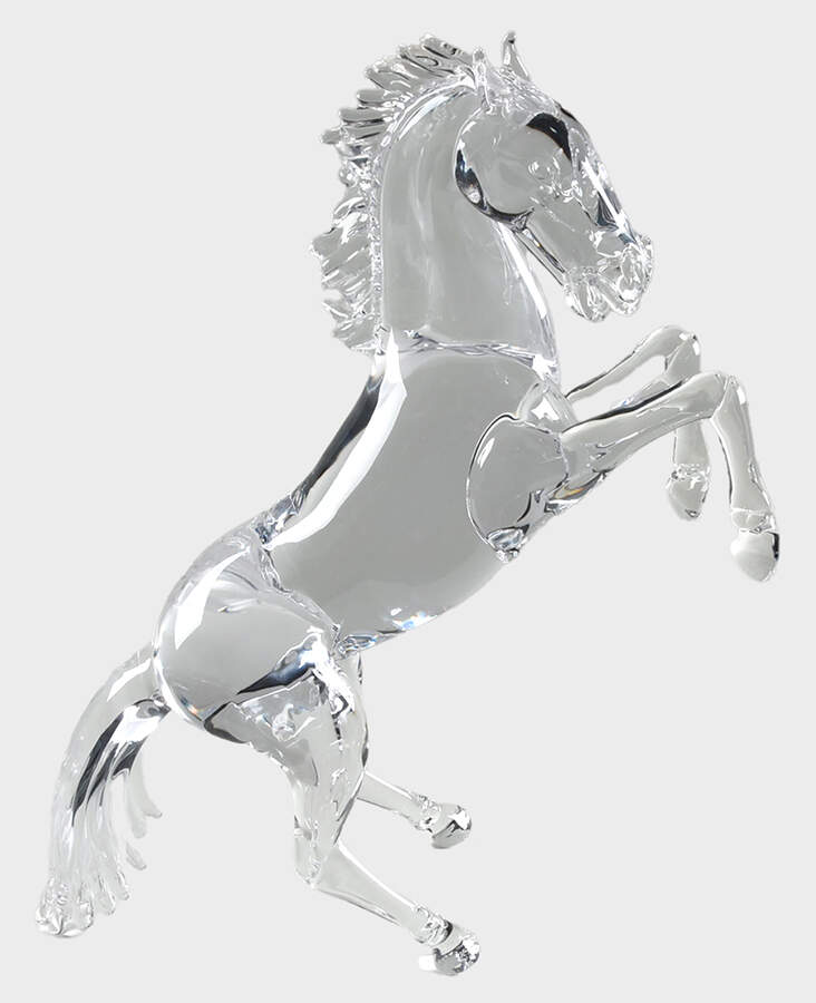 Murano Figurines Rearing Horse Clear-Arnaldo Zanella - Nb689, No Box by Murano Glass-1