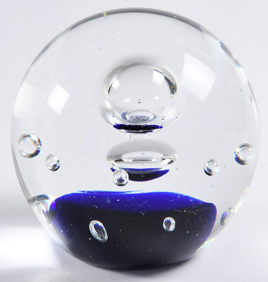 Murano Figurines Controlled Bubbles & Cobalt-Paperweight - Nb734, No Box by Murano Glass-1