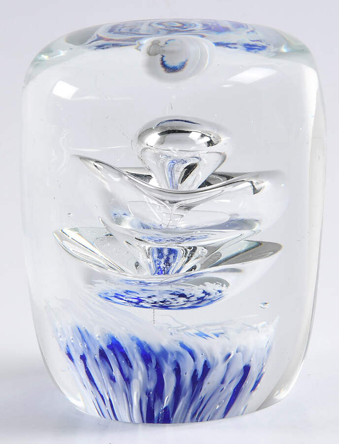 Murano Figurines Large Bubbles,Blue & White-Paperweight - Nb732, No Box by Murano Glass-1