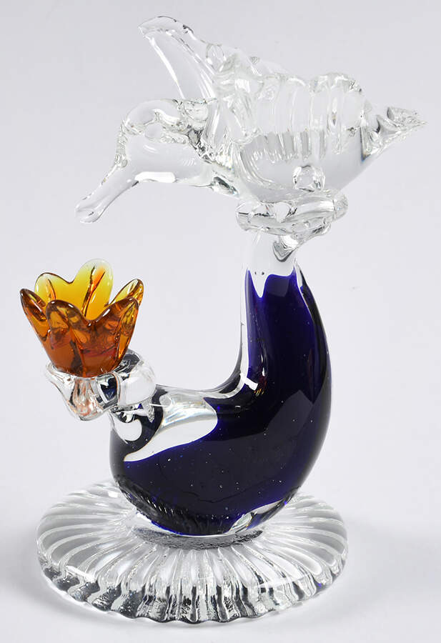 Murano Figurines Humminghird On Branch - Nb745, No Box by Murano Glass-1