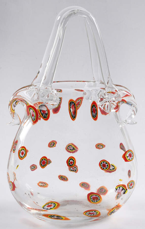 Murano Figurines Handbag Purse-Millefiori - Nb742, No Box by Murano Glass-1