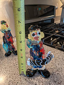 Murano Figurines Clown With Accordian - Nb748, No Box by Murano Glass-1
