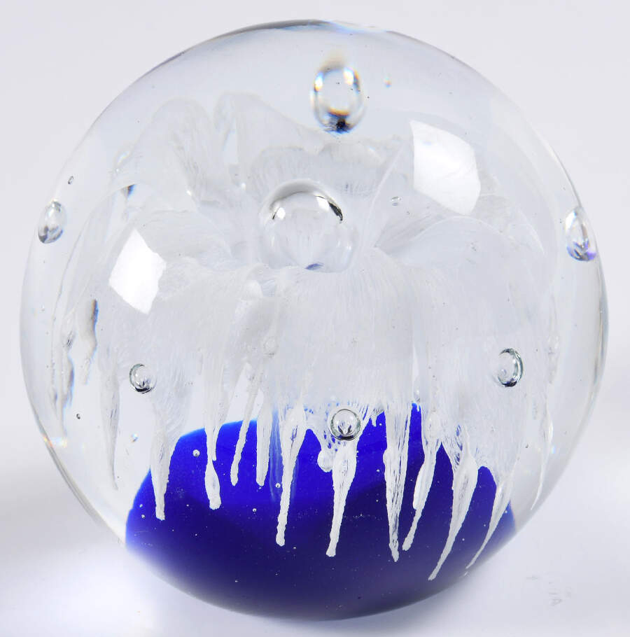 Murano Figurines Paperweight-Cobalt,White Fountain - Nb756, No Box by Murano Glass-1