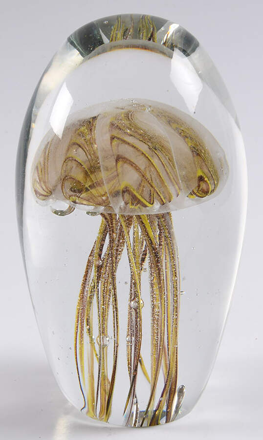Murano Figurines Jellyfish-Yellow And Brown - Nb752, No Box by Murano Glass-1