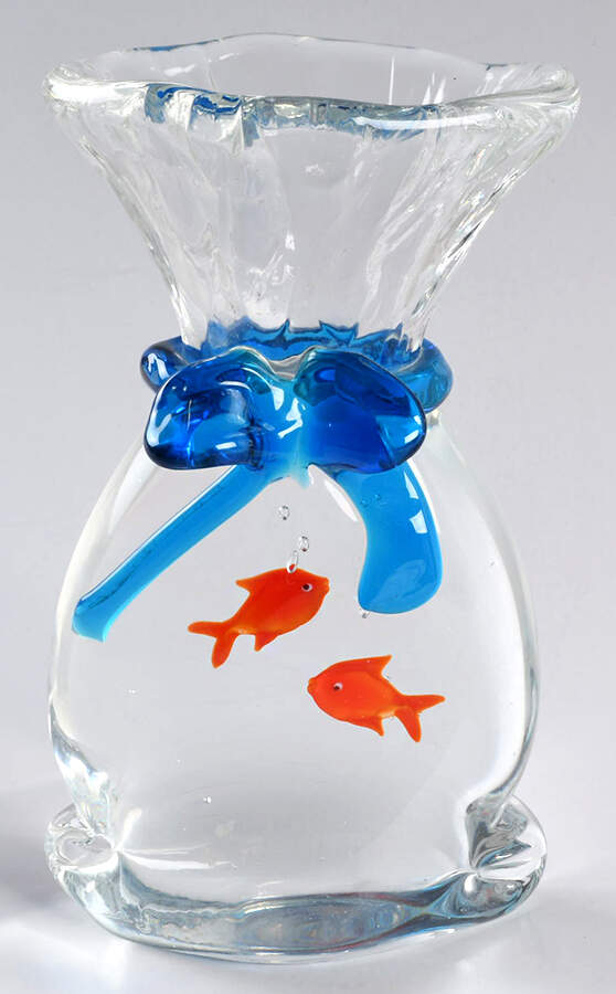 Murano Figurines Fish In The Bag-2goldfish - Nb774, No Box by Murano Glass-1
