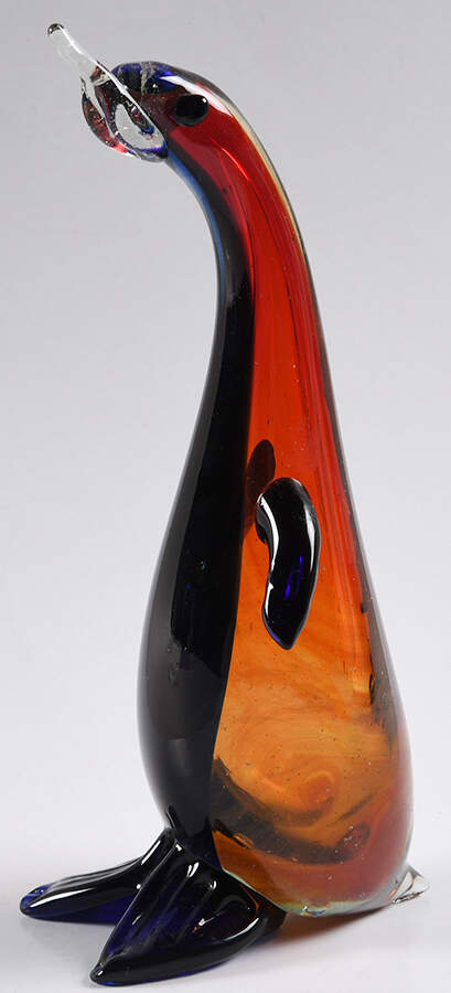 Murano Figurines Penguin - Red Blue - Nb789, No Box by Murano Glass-1