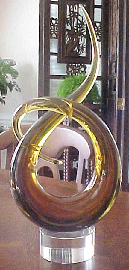 Murano Figurines Love Knot-Amber - No Box by Murano Glass-1